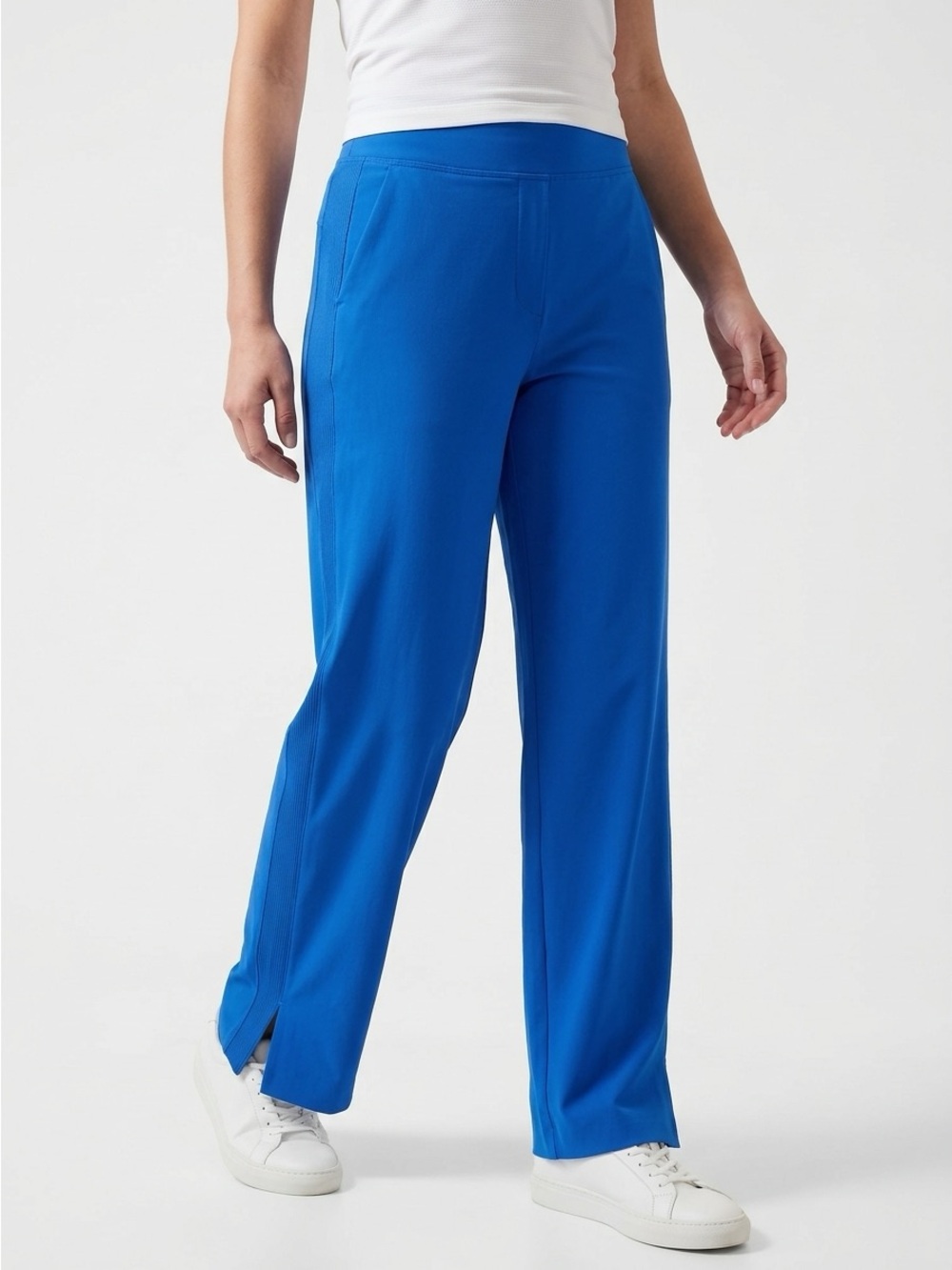 Athleta Brooklyn Ankle Pant Stretch Mid Rise Trousers Cobalt Blue Size 8 Tall
